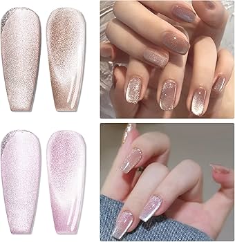 Amazon.com: AHAMIOU Crystal Cat Eye Gel Polish Kits Magnetic Nail